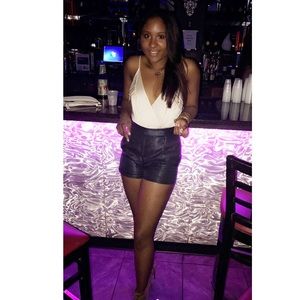 Blue high waisted shorts